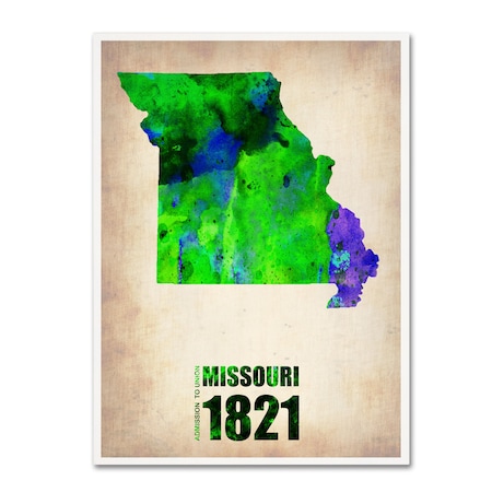 Naxart 'Missouri Watercolor Map' Canvas Art,24x32